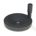 Scheibenhandrad mit Bohrung GN 323-160-K14-R mit Nut, schwarz, Drehgriff