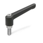 Klemmhebel mit Edelstahleinsatz GN 300.1-78-M10-32-SW AG, RAL 9005 schwarz