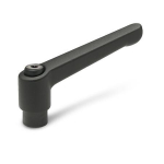 Verstelbare spanhendel GN 300-63-M8-SW IG, RAL 9005 zwart