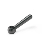 Tapered handle, angled, shortened GN 204-10-M8-N Burnished steel, thread