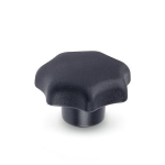 Star grip with threaded blind hole DIN 6336-KT-63-M10-K PA black, socket steel