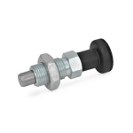 Locking bolt with knob GN 717-5-M8-BK-ST with lock nut