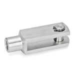 Fork joint stainless steel GN 751-8-16-M8-A-NI with KL shaft lock