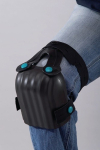 Knieschoner, Kastenform schwarz, 2 Riemen DIN/EN14404 bis 250 N, zertifiziert