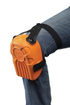 Knieschoner orange, 2 riemen DIN/EN14404 zertifiziert Ergo Kastenform