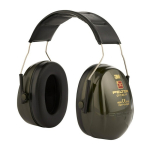 Ear muffs with headband SNR=31 dB, capsules green, EN352-1/3 3M Peltor Optime II H520A