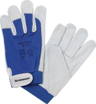 Nappaleder-Handschuhe Gr.9, Geweberücken, blau EN 388, Kat. II, NOW-Donau