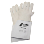 Gloves, welding protection Size 10, grey, split leather cuff Nitras Argon 3200