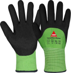 Handschuhe, Winter, Polyester Gr.10, 3/4 beschich. Nitril grün/schwarz SuperFlex Winter