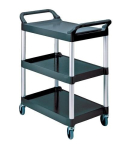 Shelf trolley 3 shelves Load capacity 90 kg, black 959x854x473 mm