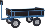 Hand platform trailer with 4 drop sides LxW 1600x900 mm, pneumatic tyres Load capacity 1000 kg