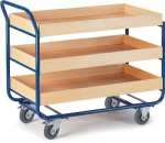 Table trolley 3 loading areas LxW 775x475 mm Edge height 80 mm Load capacity 150 kg