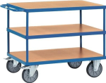 Tafelwagen met 3 legplanken Laadoppervlak 1000 x 700 mm max. 600 kg, TPE-banden, Fetra 2422
