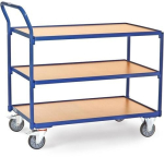 Tafelwagen met 3 legplanken Laadoppervlak 1000 x 600 mm max. 300 kg, TPE-banden, Fetra 2752