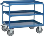 Table trolley 3 sheet metal trays Loading area 1000 x 700 mm max. 400 kg, TPE tyred, Fetra 4832