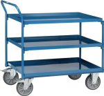 Table trolley 3 sheet metal trays Loading area 850 x 500 mm max. 400 kg, TPE tyres, Fetra 4930