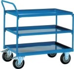 Table trolley 3 sheet metal trays Loading area 1000 x 700 mm max. 400 kg, TPE tyres, Fetra 4932