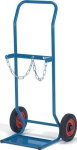 Stalen flessenwagen 1000x505 mm, voor 2x10 l stalen cilinders max. 50 kg, massief rubberen banden, Fetra 51005
