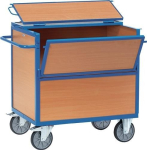 Kastenwagen, Stahlrohr mit Holzwänden Ladefläche 1200 x 800 mm Tragfähigkeit 600 kg, Fetra 2853