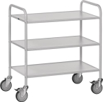 Office trolley, 3 loading areas Loading area 800 x 500 mm, grey Fetra 4882