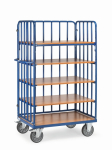 Etagewagen met steunen LxBxH 1000x700x1800 mm, 5 legplanken max. 600 kg, Fetra 8352-1