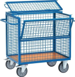 Wire box trolley with lid Loading area 1000 x 700 mm Fetra 2762