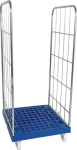 Roll container with 2 side walls LxWxH 724x815x1660 mm Polypropylene tyres blue