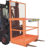 Arbeitsbühne mit Ablage, für Stapler LxBxH 1115x1200x1890 mm lackiert, Tragfähigkeit 300 kg
