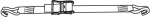 Ratchet lashing strap 500 daN, W x 50 x L 4 m Tractive force = 1.0 t