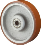 Wiel Polyurethaan contactoppervlak Kogellager Ø 300 mm, B 40 mm, NL 100 mm oranje, gegoten wiel draagvermogen 2800 kg