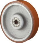 Wiel Polyurethaan contactoppervlak Kogellager Ø 125 mm, B 20 mm NL 60 mm oranje, gegoten wiel draagvermogen 550 kg