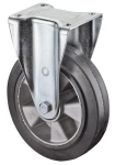 Bockrolle Elasticrad Kugellager Ø 125 mm, H 178 mm, Platte 138x110 mm schwarz, Alufelge Tragkraft 220 kg