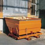 Large tipping container 3000 l LxWxH 2310x2280x1220 mm yellow orange