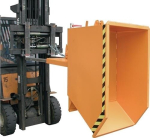 Spänebehälter doppelter Boden 750 l BxTxH 1280x1440x680 mm gelborange, Trgf. 1000 kg