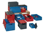 Transport box L 600xW 400xH 175 mm Heavy duty, blue