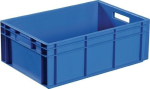 Transport stacking container 80 litre, blue, through-bag handle LxWxH 600x400x420mm, Promat