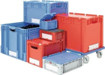 Euro-Stapelbehälter 54,5 l LxBxH 600x400x270 mm, blau PP ohne Klappdeckel
