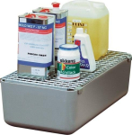 Drip tray 65 l LxWxH 820x410x240 mm GRP, with galvanised grating