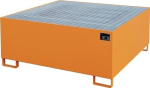 Auffangwanne 1000 l BxTxH 1460x1460x620 mm Stahlblech mit Gitterrost, gelborange