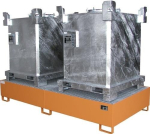 Auffangwanne 1000 l BxTxH 2650x1300x435 mm Stahlblech mit Gitterrost, gelborange