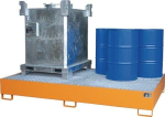 Auffangwanne 1000 l BxTxH 2690x1650x375 mm Stahlblech mit Gitterrost, gelborange