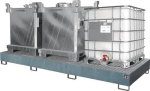 Auffangwanne 1000 l BxTxH 3850x1300x340 mm Stahlblech mit Gitterrost, silber
