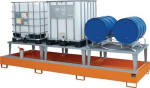 Auffangwanne 1000 l BxTxH 3850x1460x780 mm Stahlblech mit Gitterrost, gelborange