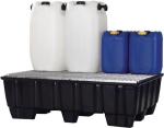 Drip tray 215 l LxWxH 1220x820x370 mm Polyethylene with galvanised grating