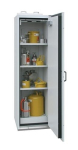 Stalen veiligheidskast HxBxD 1935x595x598 mm, 1 geperforeerde plaat 3 planken, 1 lade, grijs/narcisgeel
