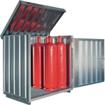 Container for gas cylinders W1420xD1080xH1470 mm, galvanised