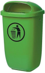 Afvalbak 50 liter groen, met muts SULO DIN30713
