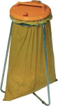 Stationaire afvalverzamelaar H950xB530xD530 mm, 1x 120 l Deksel rond geel