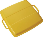Deksel voor afvalbak 90 l geel BxD 485x510 mm Kunststof