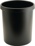 Papierkorb 30 l H405xØ350 mm mit Griffrand Kunststoff, schwarz, Helit